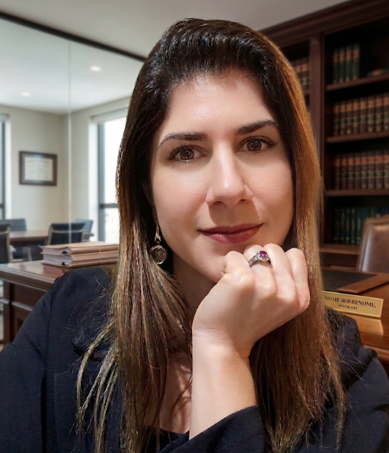 Dra. Camila Gouvêa em seu escritório